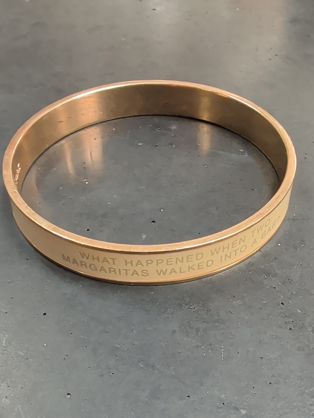 Kate Spade Margarita Gold Tone Engraved Bangle Bracelet - Margarita Quote